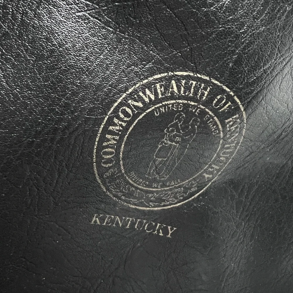 Vintage American Portfolio‎ Co Kentucky State Seal Black Briefcase Document Bag